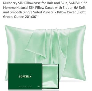 SGMSILK | Smooth Single Sided 100% Silk Pillow Case Cover Queen 20"x30" Set *NWT